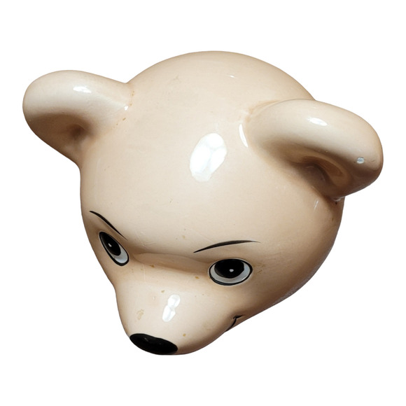 Vintage 13" Ceramic Bear Cookie Jar Red Sweater Taiwan Collectible Kitchenware - Picture 6 of 9